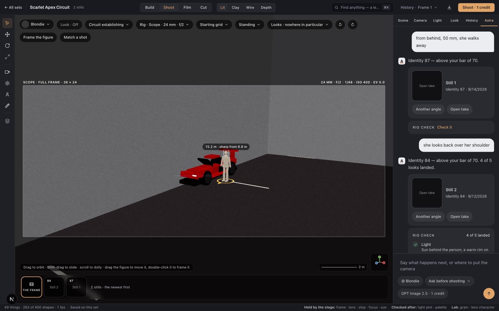 Dirige el plano dentro de un set 3D real
